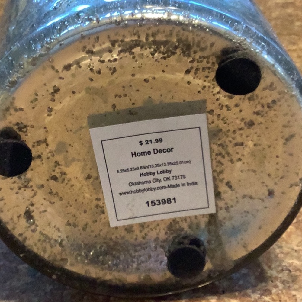 HOBBY LOBBY DISTRESSED SILVER VASE - Picture 2 of 4